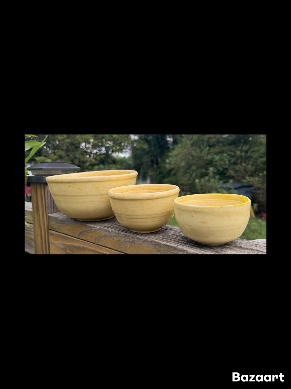 Vintage Antique Pale Yellow Nesting Ring Ware Bowls Set of 3 (not perfect) 30’s